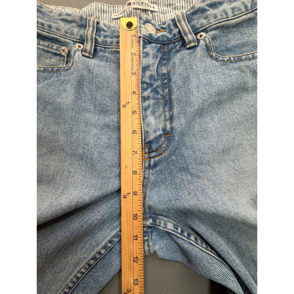 Tommy Hilfiger Vintage 90s High Rise Jeans Tapestry Hem Light Wash | Women's 8 - Picture 9 of 15